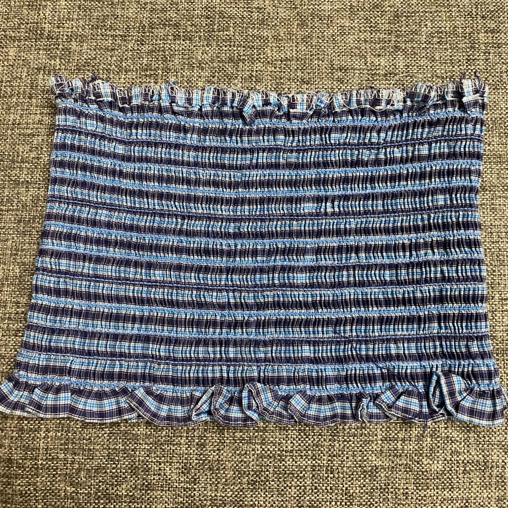 Blue Plaid Women's Tube Top